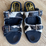 Cow hide / sheepskin lined 2 strap sandal