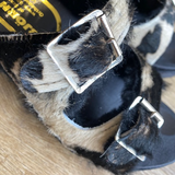 Cow hide / sheepskin lined 2 strap sandal